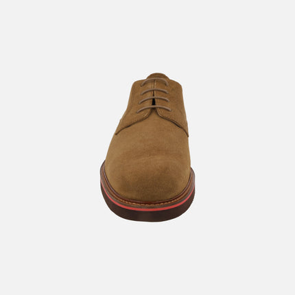 Zapatos estilo blucher para hombre en piel serraje