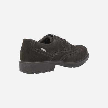 Zapatos de cordones para hombre pala vega en serraje marrón con membrana Gore tex