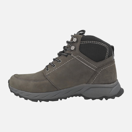 Men's lace-up boots in gray nubuck Montreal 03 Gore tex