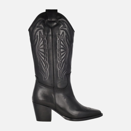 Botas altas Roxana estilo cowboy con tacón alto y bordados