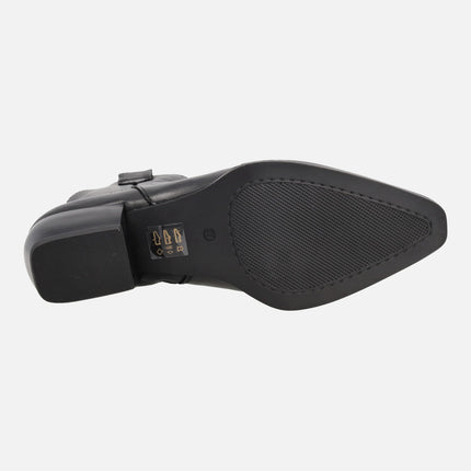 Botines negros de piel Ruby estilo cowboy con detalle de tachas