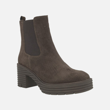 Botines de tacón con elástico y cremallera modelo Gladys