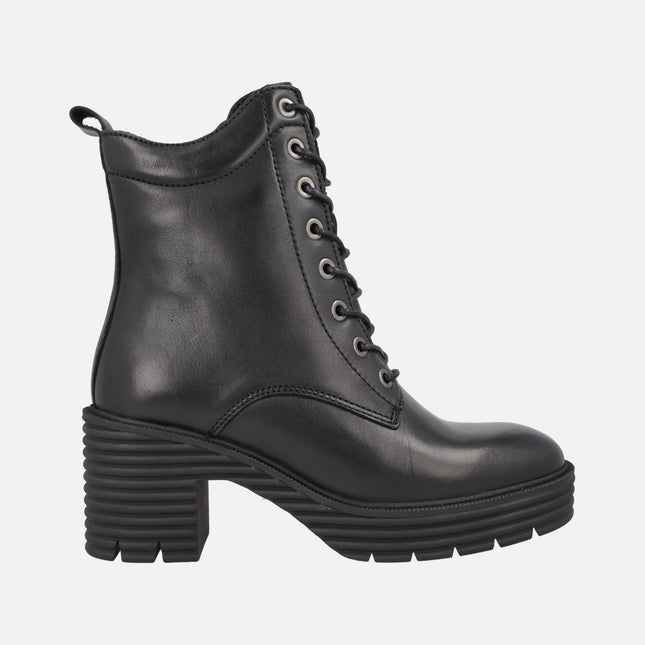 Botines de tacón y plataforma con cordones y cremallera Faren