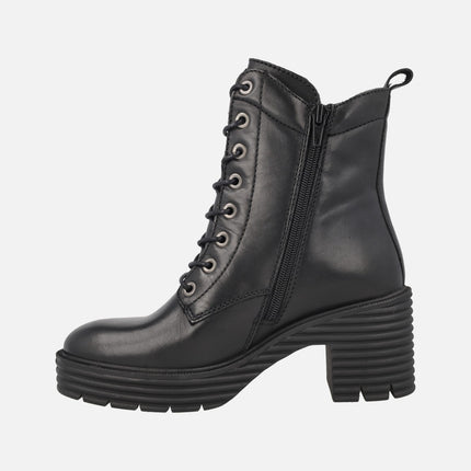 Botines de tacón y plataforma con cordones y cremallera Faren