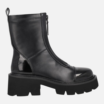 Botines Mantra con cremallera central y piso track