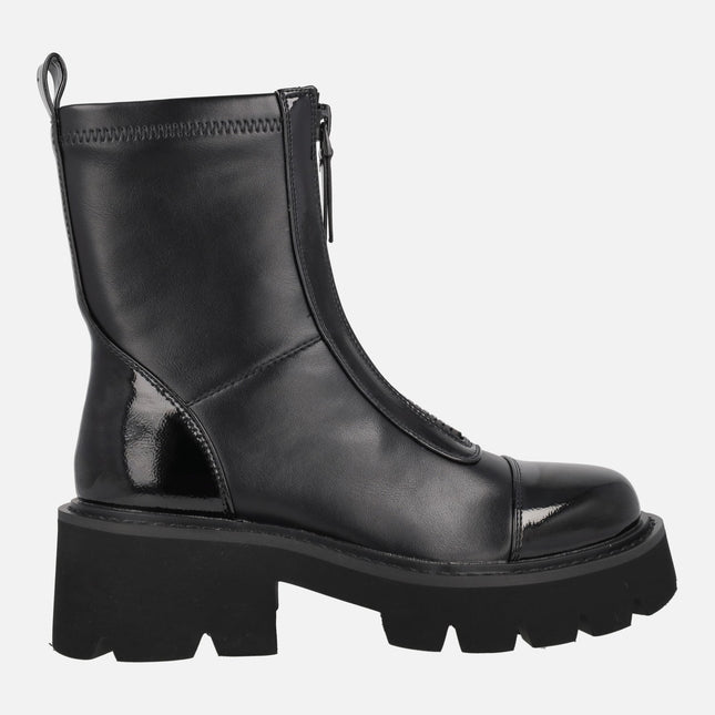 Botines Mantra con cremallera central y piso track