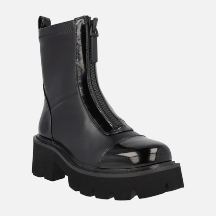 Botines Mantra con cremallera central y piso track