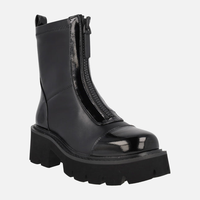 Botines Mantra con cremallera central y piso track