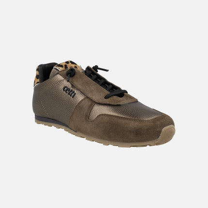 Zapatillas deportivas Cetti en metalizado bronce con piso fino