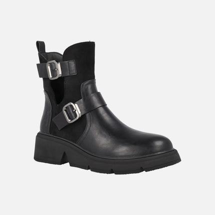 Botines tipo motorista para mujer en color negro