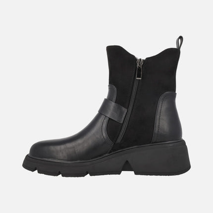 Botines tipo motorista para mujer en color negro