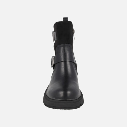 Botines tipo motorista para mujer en color negro