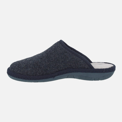Zapatillas de casa descalzas para hombre en tejido Tirol marino