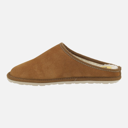 Zapatillas de casa descalzas para hombre en piel serraje DUX