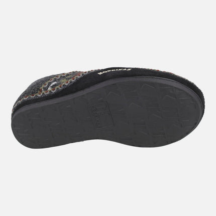 Zapatillas de casa cerradas para hombre en lana Panticosa negro