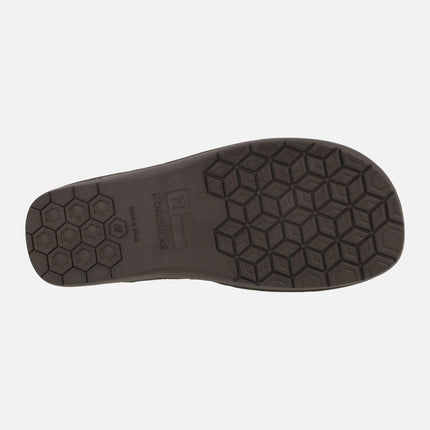 Zapatillas de casa descalzas para hombre en serraje taupe