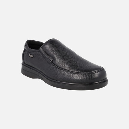 Mocasines confort negros de piel con membrana TEX