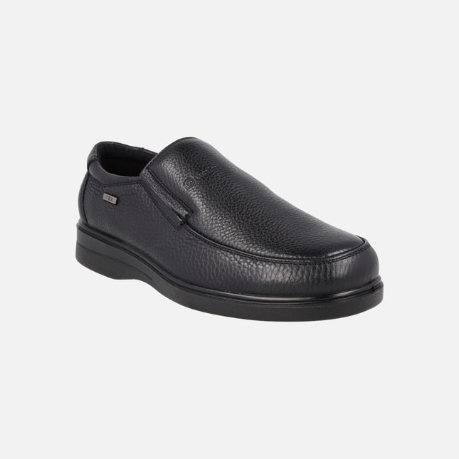 Mocasines confort negros de piel con membrana TEX