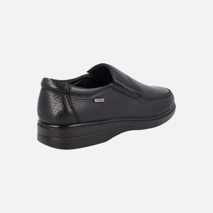 Mocasines confort negros de piel con membrana TEX
