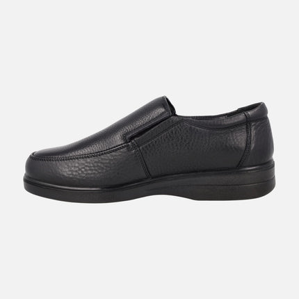 Mocasines confort negros de piel con membrana TEX