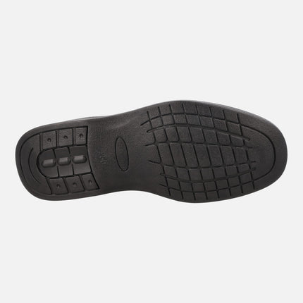 Mocasines confort negros de piel con membrana TEX