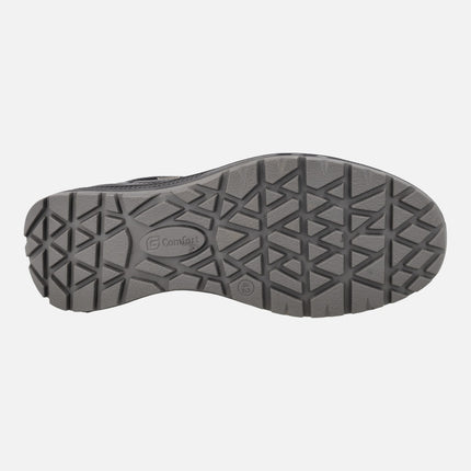 Deportivos negros de piel de calce ancho para hombre con membrana TEX