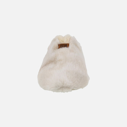 Zapatillas de casa descalzas para mujer en pelo beige efecto degradado