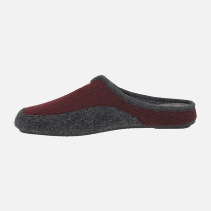 Zapatillas de casa descalzas para hombre en tejido jaspeado