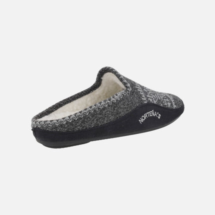 Zapatillas de casa descalzas para hombre en lana gris