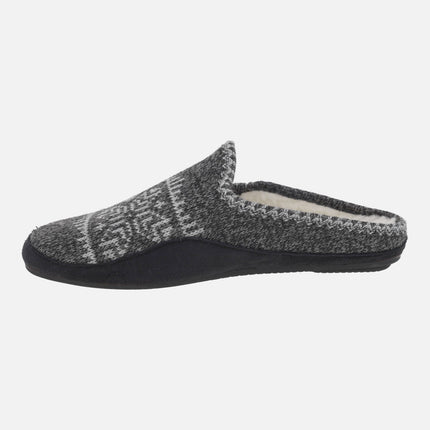 Zapatillas de casa descalzas para hombre en lana gris