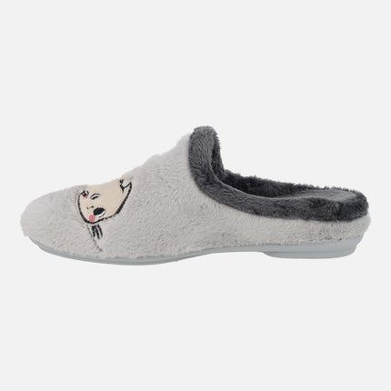 Zapatillas de casa descalzas para mujer con detalle de gatos