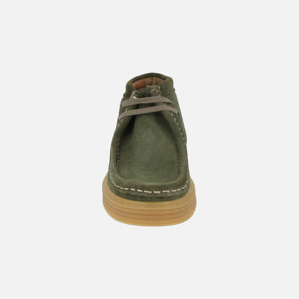 Botines de cordones en piel serraje modelo Ant