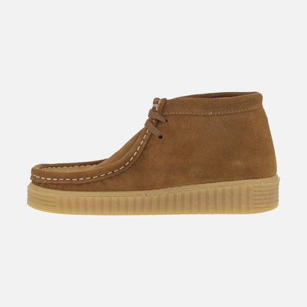 Botines de cordones en piel serraje modelo Ant