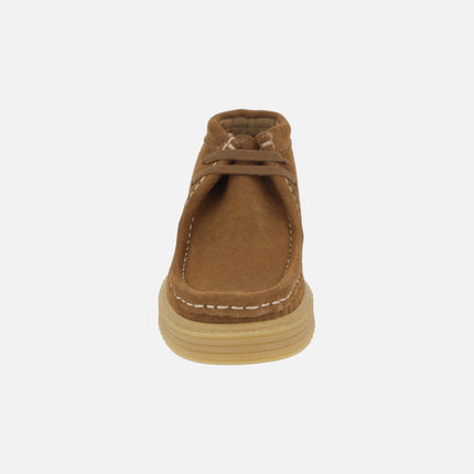 Botines de cordones en piel serraje modelo Ant