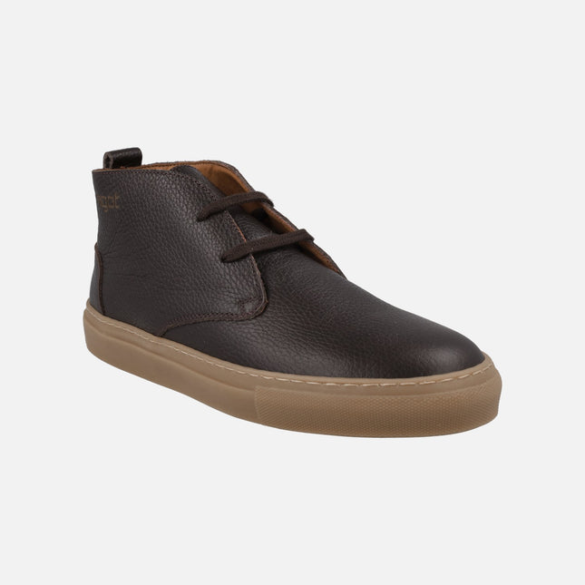 Botines de cordones para hombre en piel marrón BUG