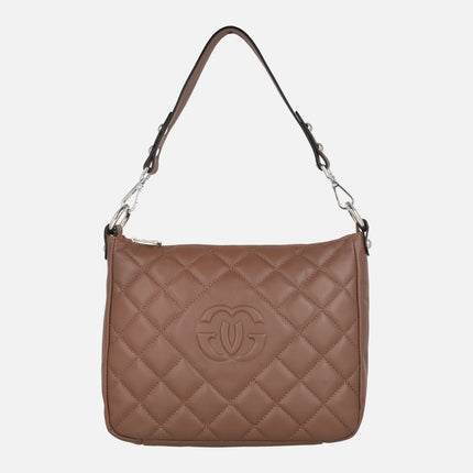 Bolsos guateados de piel con asa para hombro y bandolera