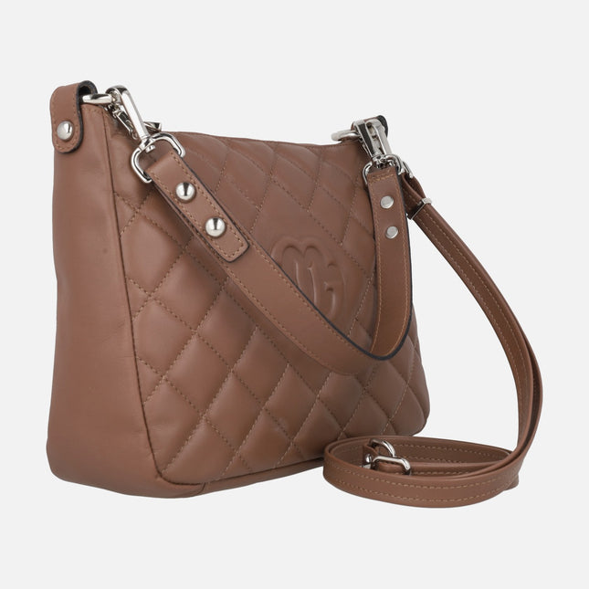 Bolsos guateados de piel con asa para hombro y bandolera