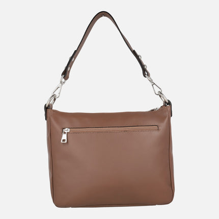 Bolsos guateados de piel con asa para hombro y bandolera