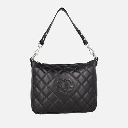 Bolsos guateados de piel con asa para hombro y bandolera