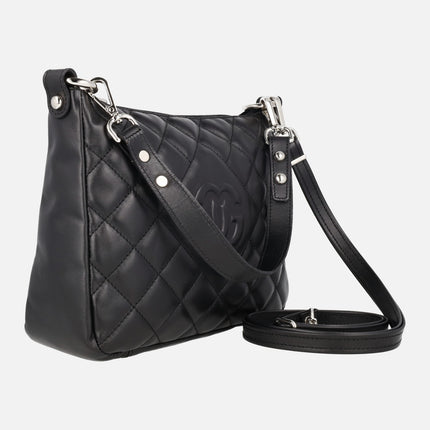 Bolsos guateados de piel con asa para hombro y bandolera