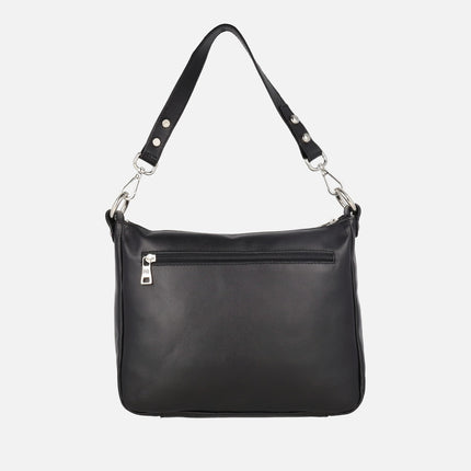 Bolsos guateados de piel con asa para hombro y bandolera