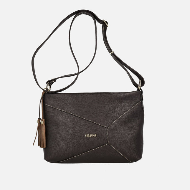 Bolsos bandolera de piel con adorno de borlas