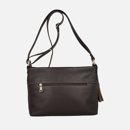 Bolsos bandolera de piel con adorno de borlas