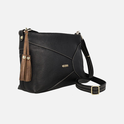 Bolsos bandolera de piel con adorno de borlas