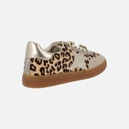 Nerea sneakers in leopard print with rhinestone decorations