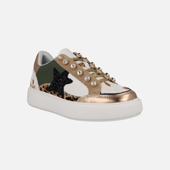 Deportivas Star-61 Leopard white green