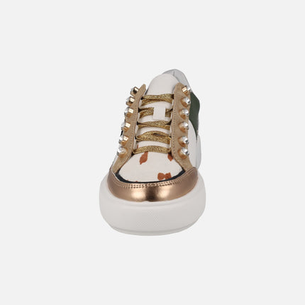 Deportivas Star-61 Leopard white green