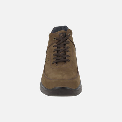 Botas de cordones para hombre en nobuck marrón con forro Waterproof