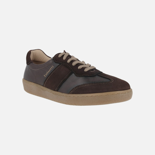 Zapatos deportivos para hombre en combinado marrón chocolate