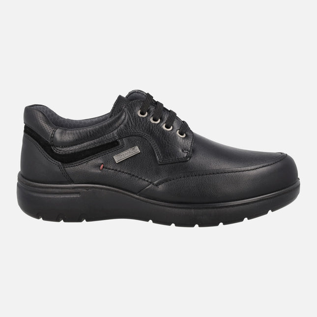 Zapatos negros de piel para hombre con membrana Waterproof